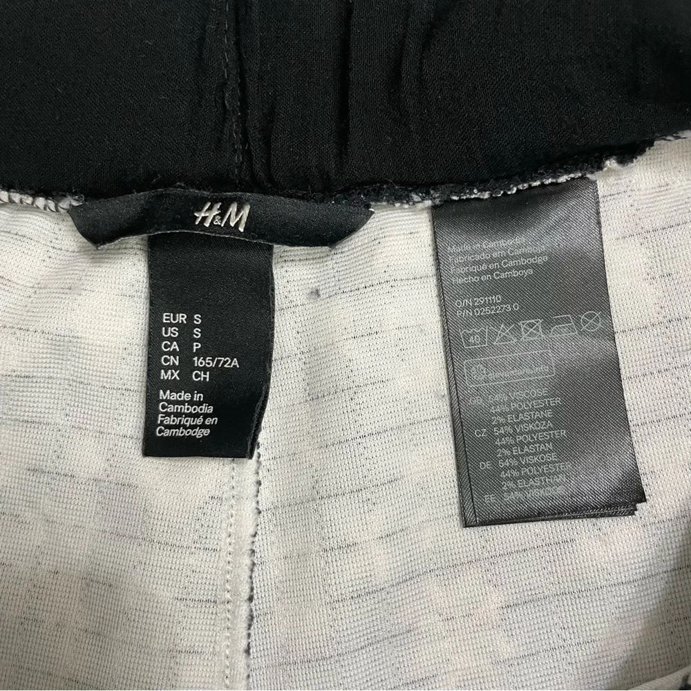 H&M Fair Isle Sweater Knit Sweat Pant in Black & White sz S